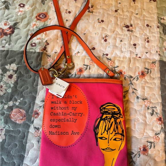 Coach Vibrant Pink and Orange Bonnie Cashin Crossbody Bag - Picture 1 of 3